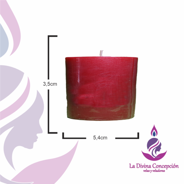 Veladoras Blancas recubiertas en celofán Rojo - Image 2